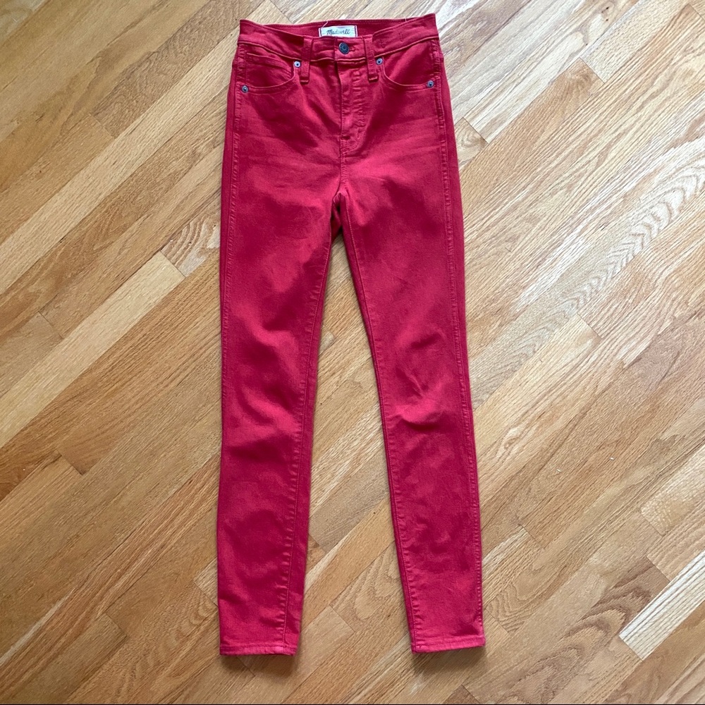 Madewell 10" high rise skinny red jeans size 23